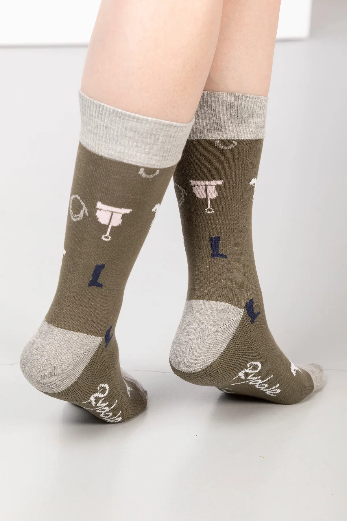 Ladies Pony Print Ankle Socks