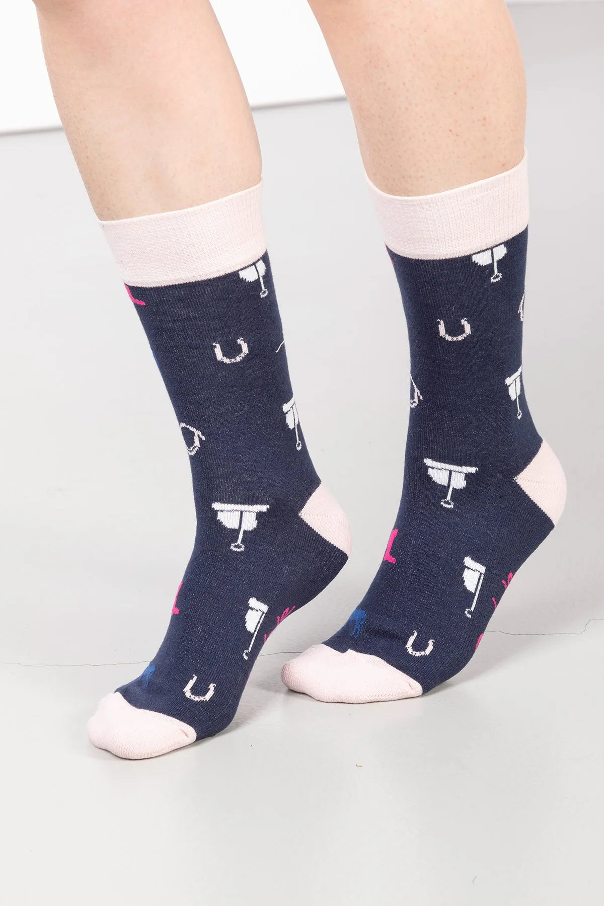 Ladies Pony Print Ankle Socks