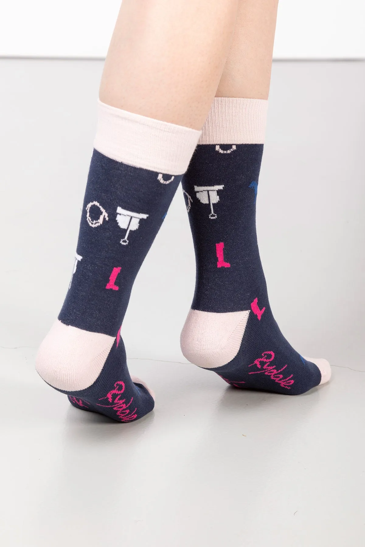 Ladies Pony Print Ankle Socks