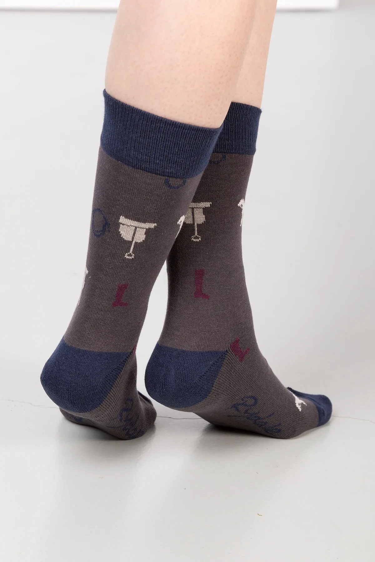 Ladies Pony Print Ankle Socks