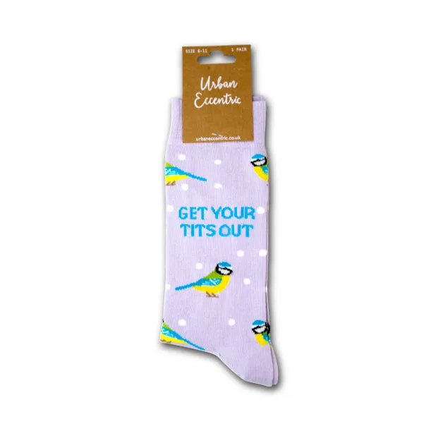 Ladies/Gents Cotton Rich Socks Uni-Sex Urban Eccentric Novelty Get Your Birds Out