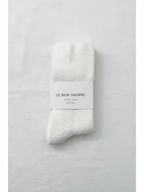 Le Bon Shoppe Extended Cloud Socks in Classic White