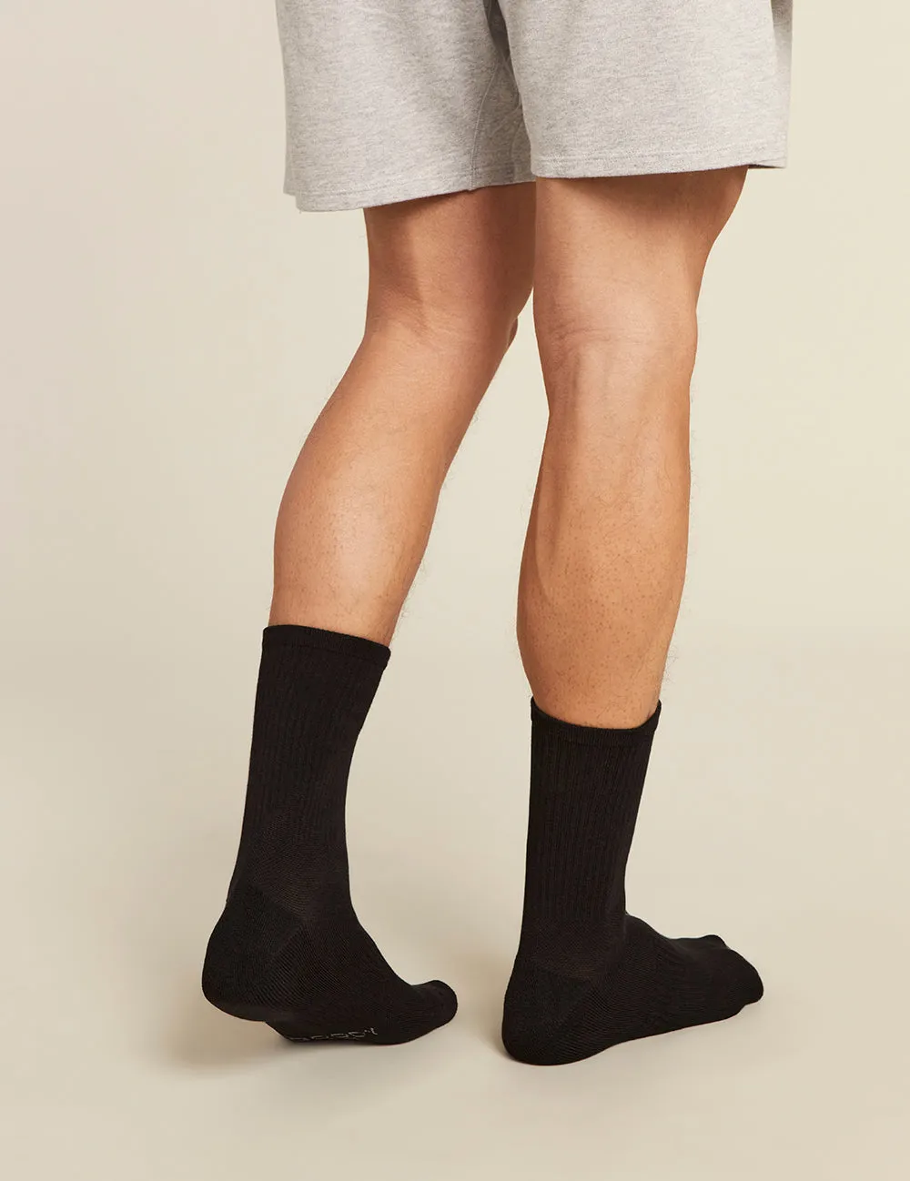 Men's Cushioned Crew Socks - Black