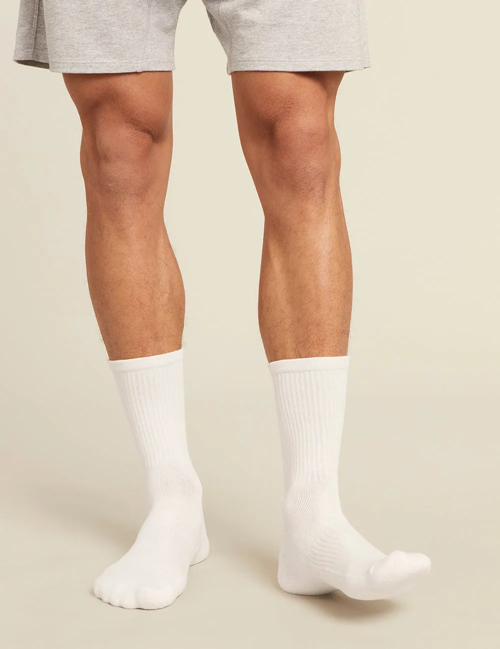 Men's Cushioned Crew Socks - White