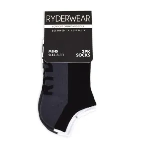 Mens Socks 2 Pack - Black/Grey and White/Grey