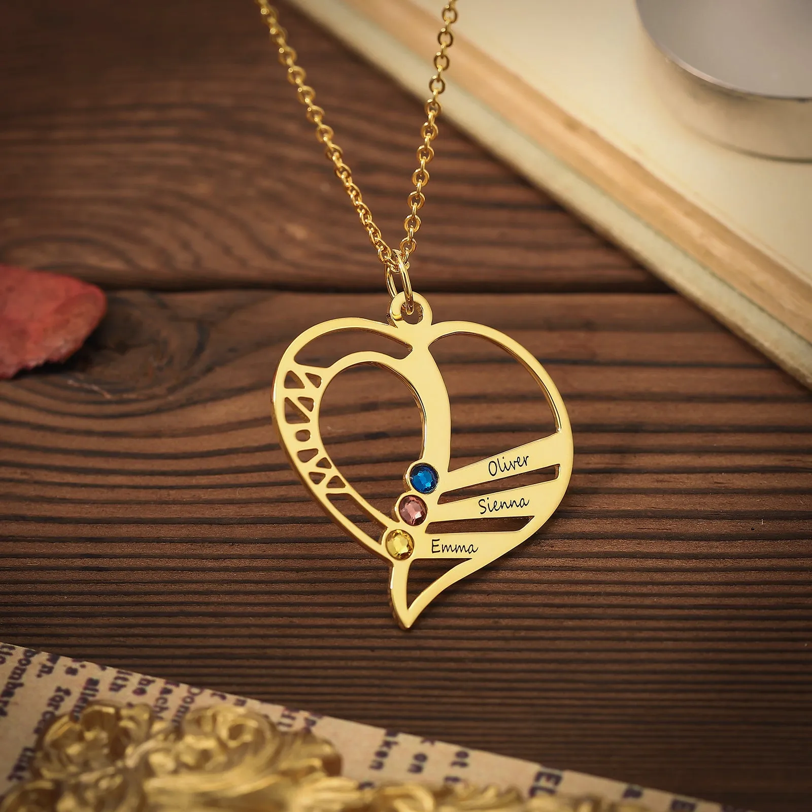 Multi-name Heart Necklace