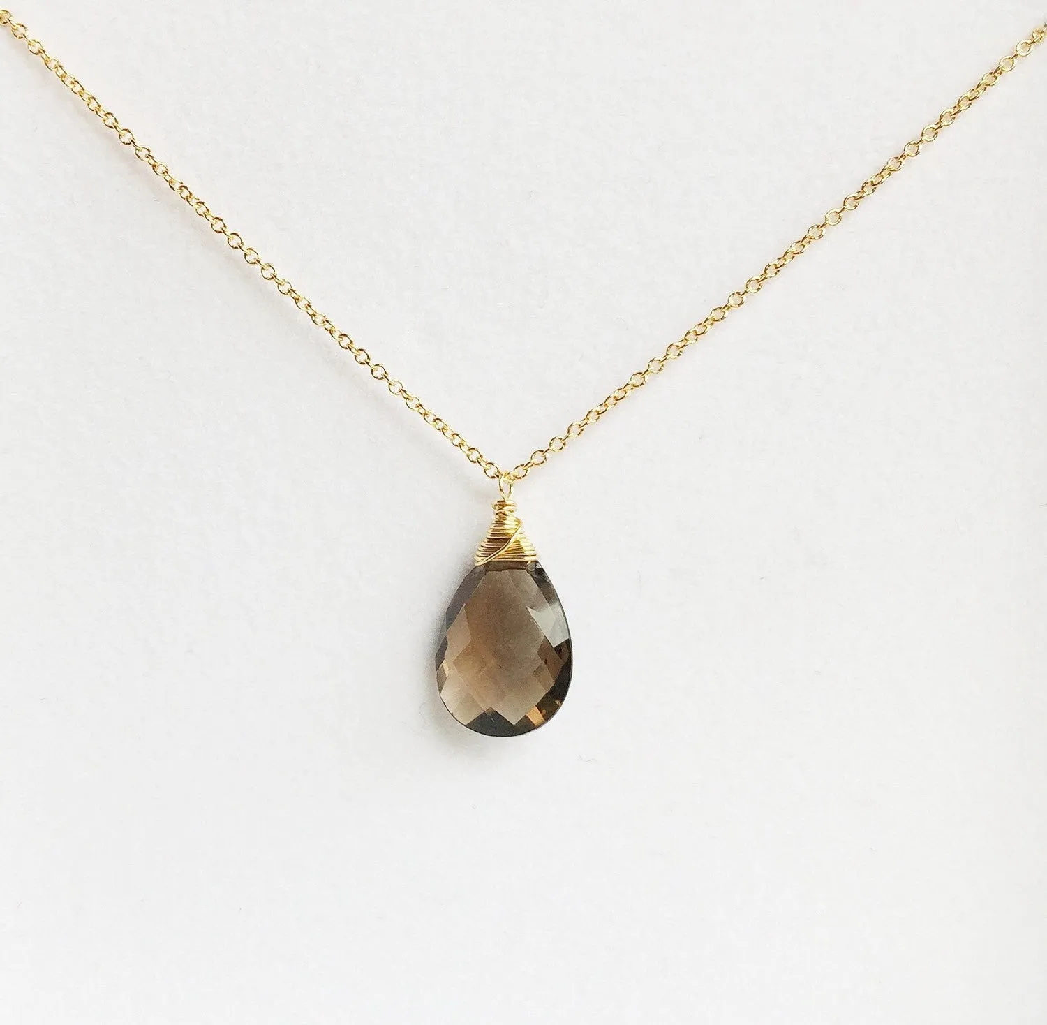 Necklace Yazmin - smoky quartz (N193)