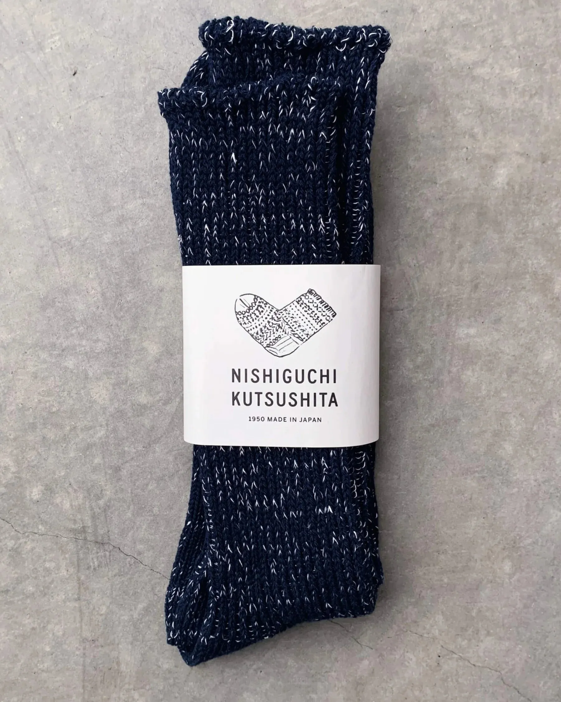 nishiguchi kutsushita: boston hemp cotton socks - Midnight