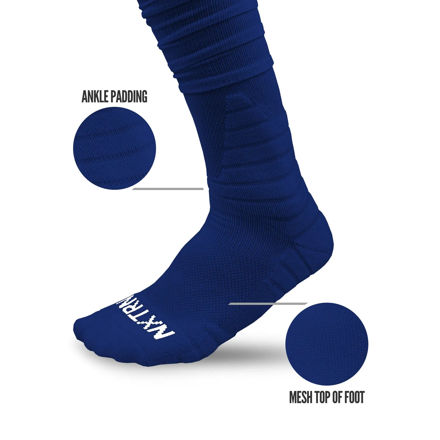 NXTRND XTD® Scrunch Football Socks Navy Blue