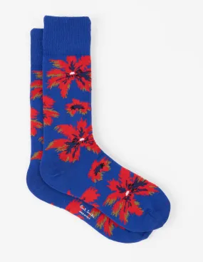 Palmera Socks | Blue & Red