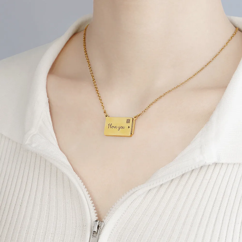 Personalized Love Letter Envelope Necklace