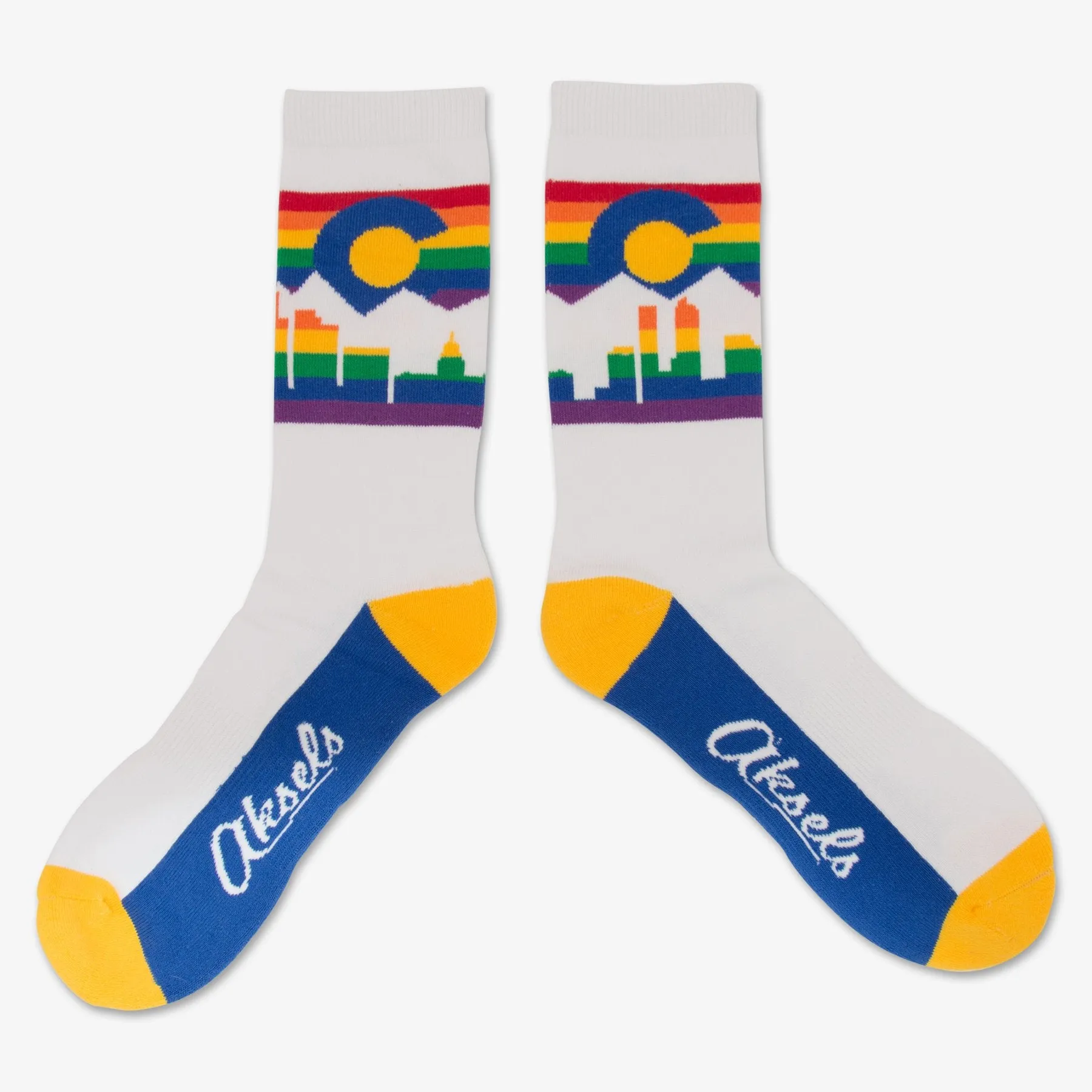 Rainbow Denver Skyline Socks