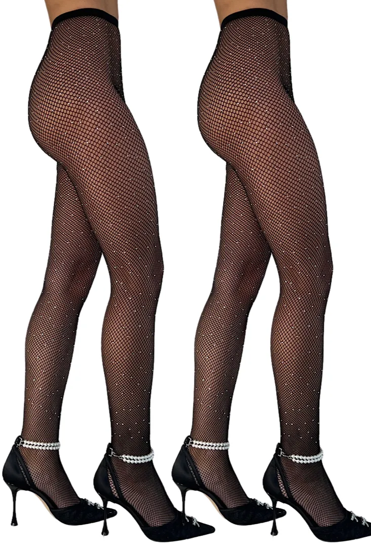 Rhinestone Fishnet Tights