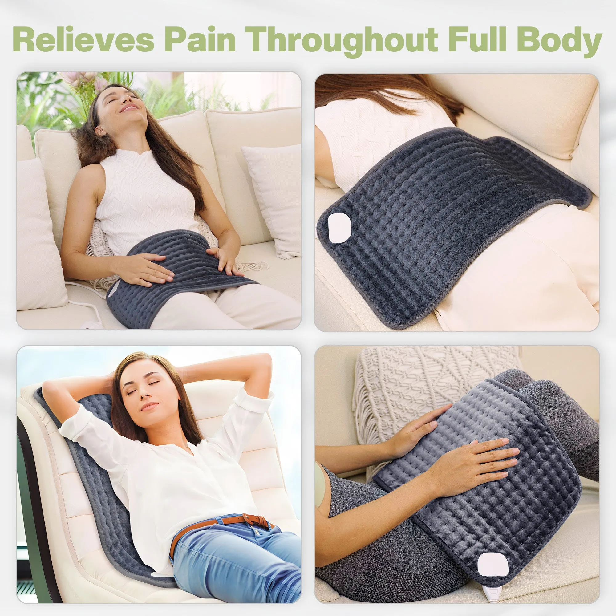 Snailax Electric Heating Pad for Back & Multiple Body Parts Pain Relief - SL-019M3-G