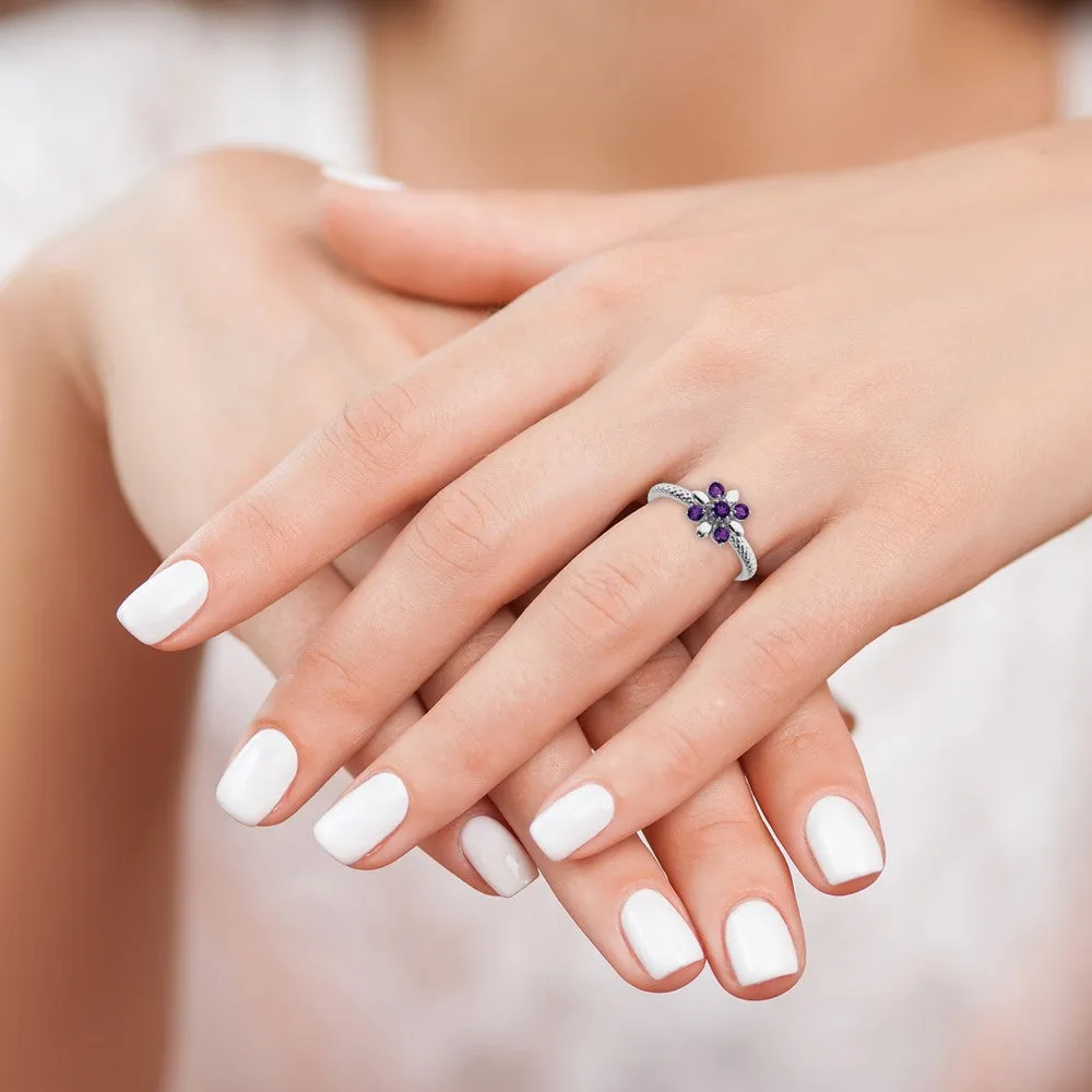 Stackable Expressions Amethyst Ring in Sterling Silver