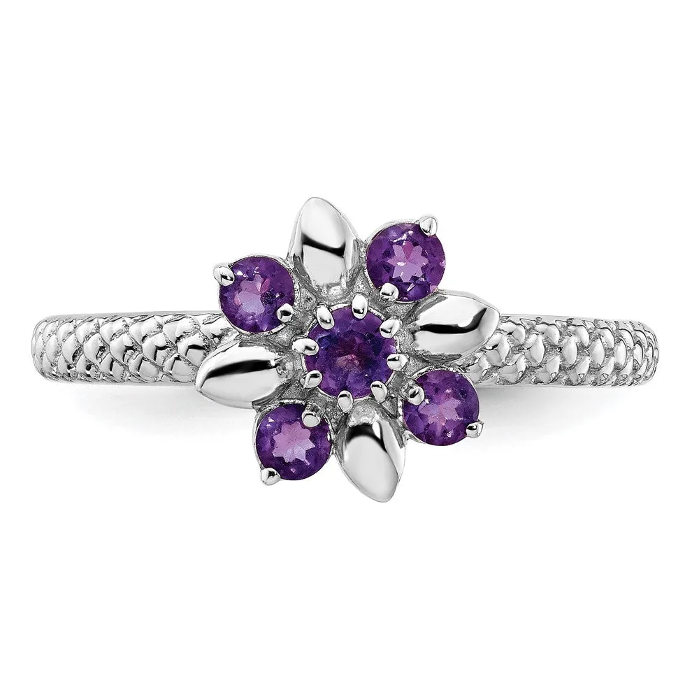 Stackable Expressions Amethyst Ring in Sterling Silver