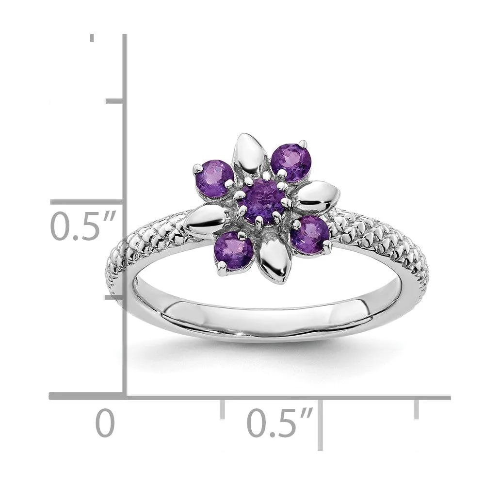 Stackable Expressions Amethyst Ring in Sterling Silver