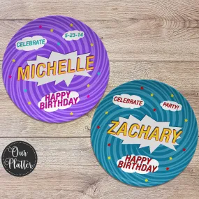 Superhero Birthday Personalized Plate