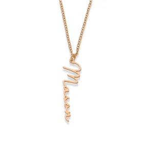 Vertical name necklace rosé gold