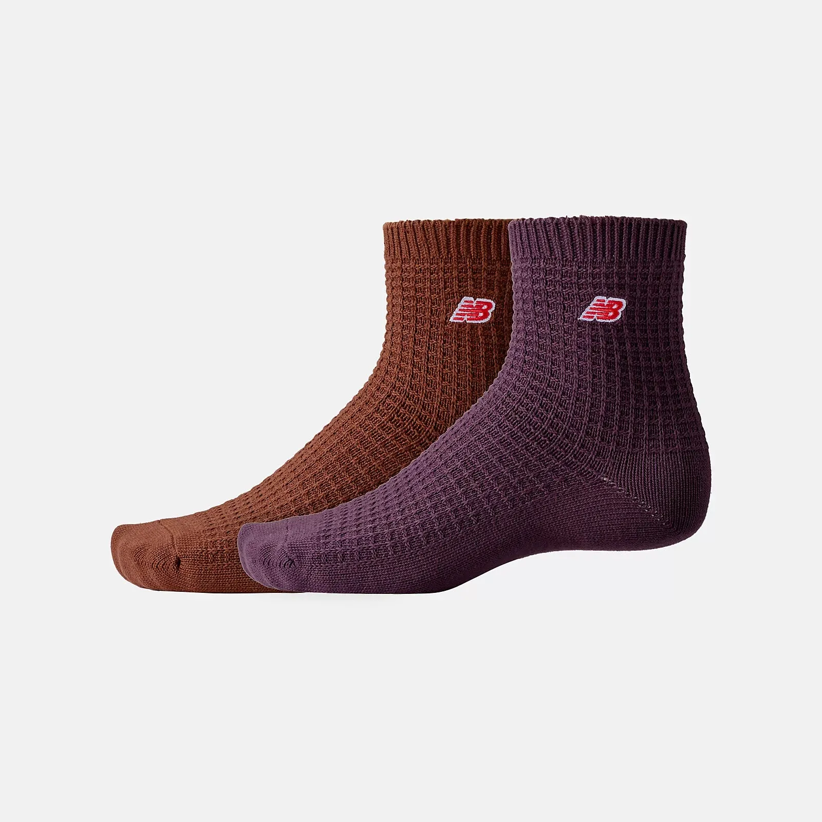 WAFFLE KNIT SOCK 2 PACK PLUM | OAK