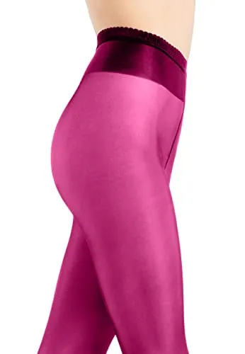 Wolford Neon 40 Tights - Electric Pink, XS (411-53, 99-143 lbs) - Vibrant Sheer Hosiery for a Bold Look