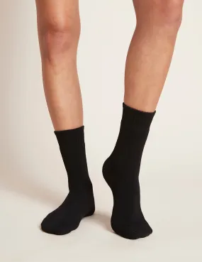 Women's Crew Boot Socks - Black