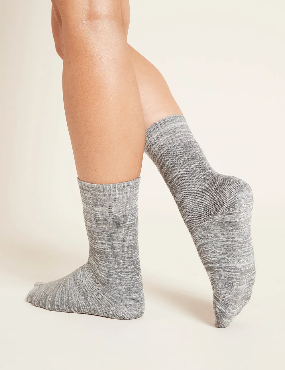 Women's Crew Boot Socks - Light Grey Marl