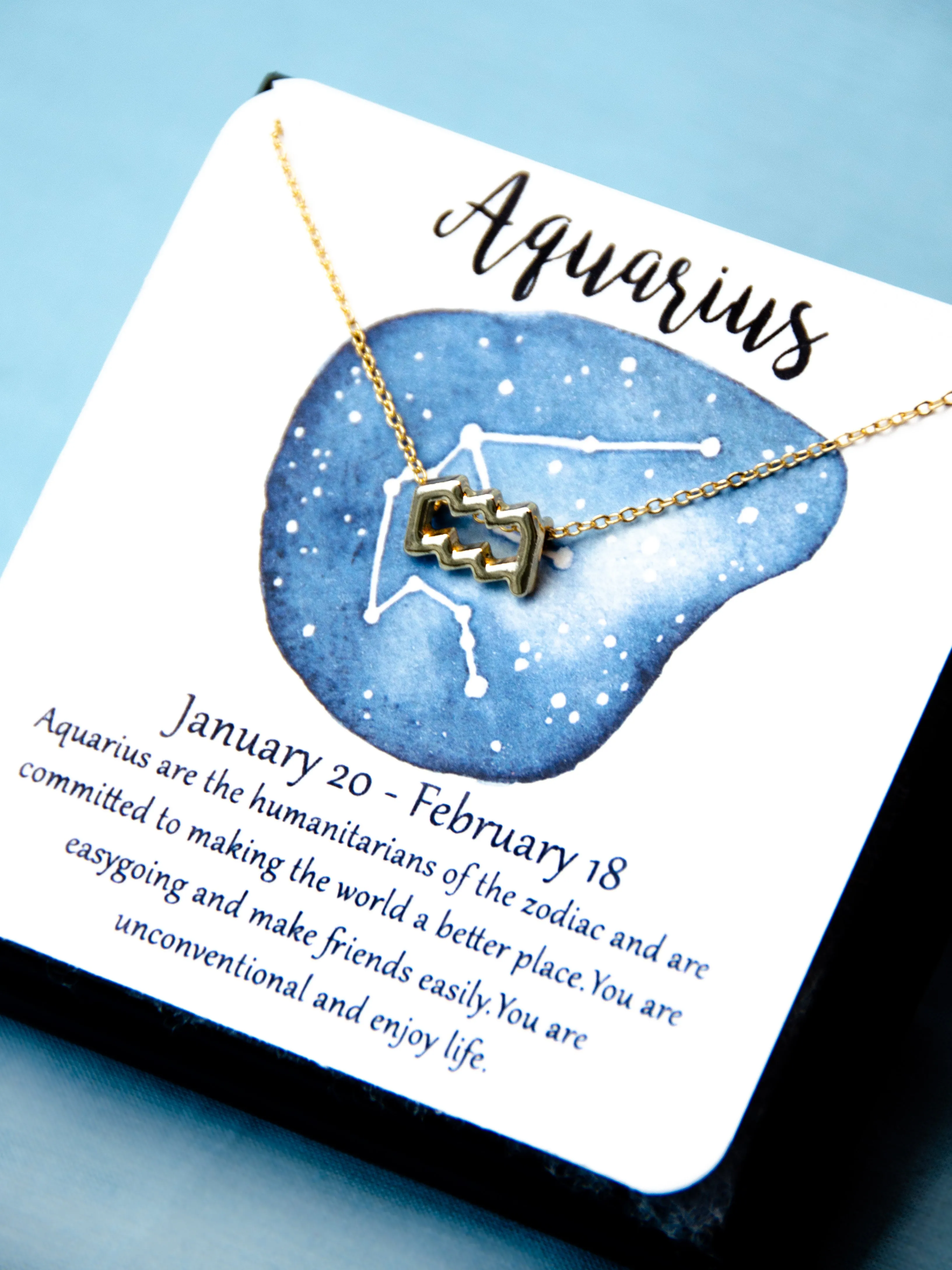 Zodiac Aquarius Astrological Necklace