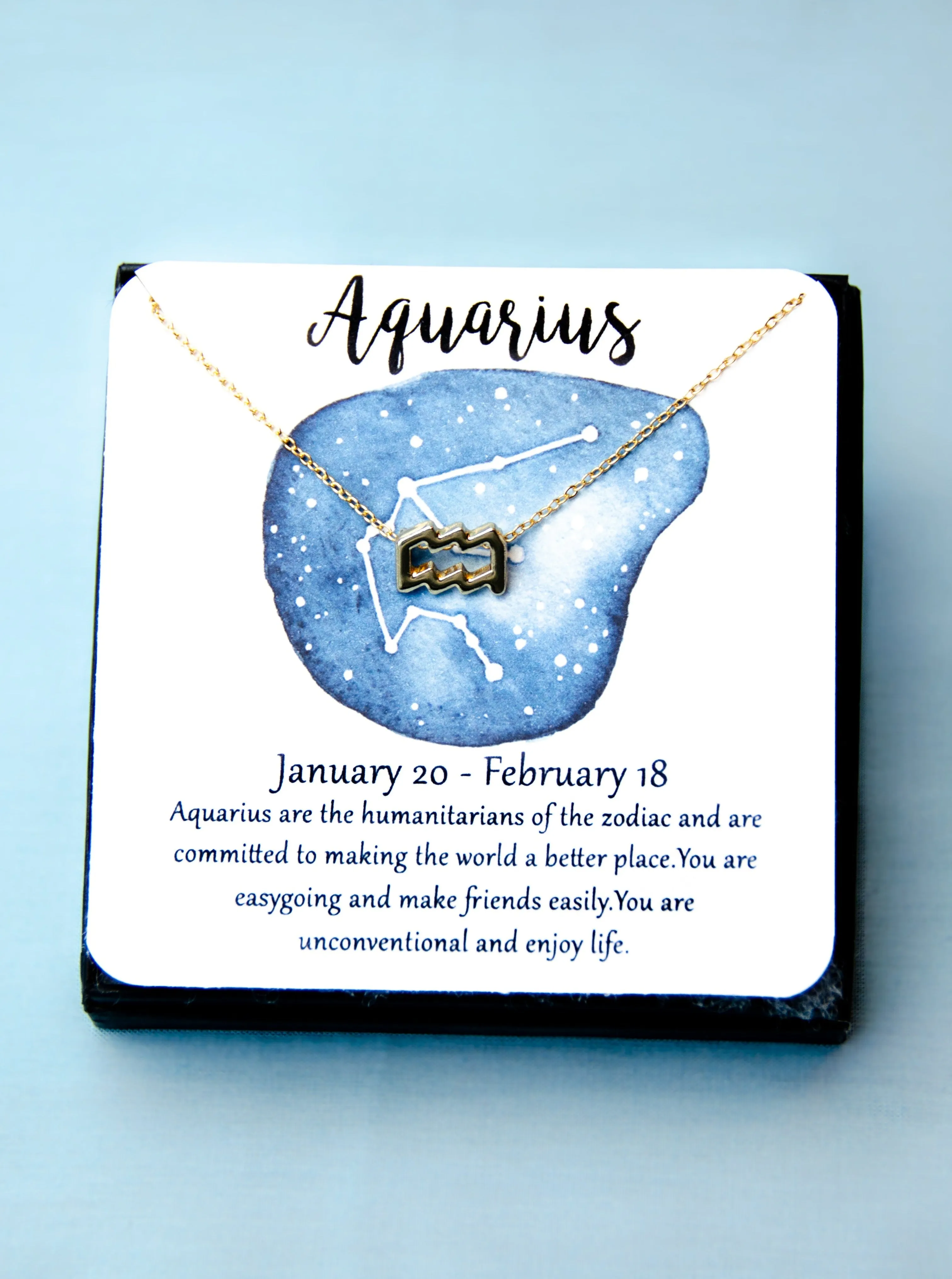 Zodiac Aquarius Astrological Necklace