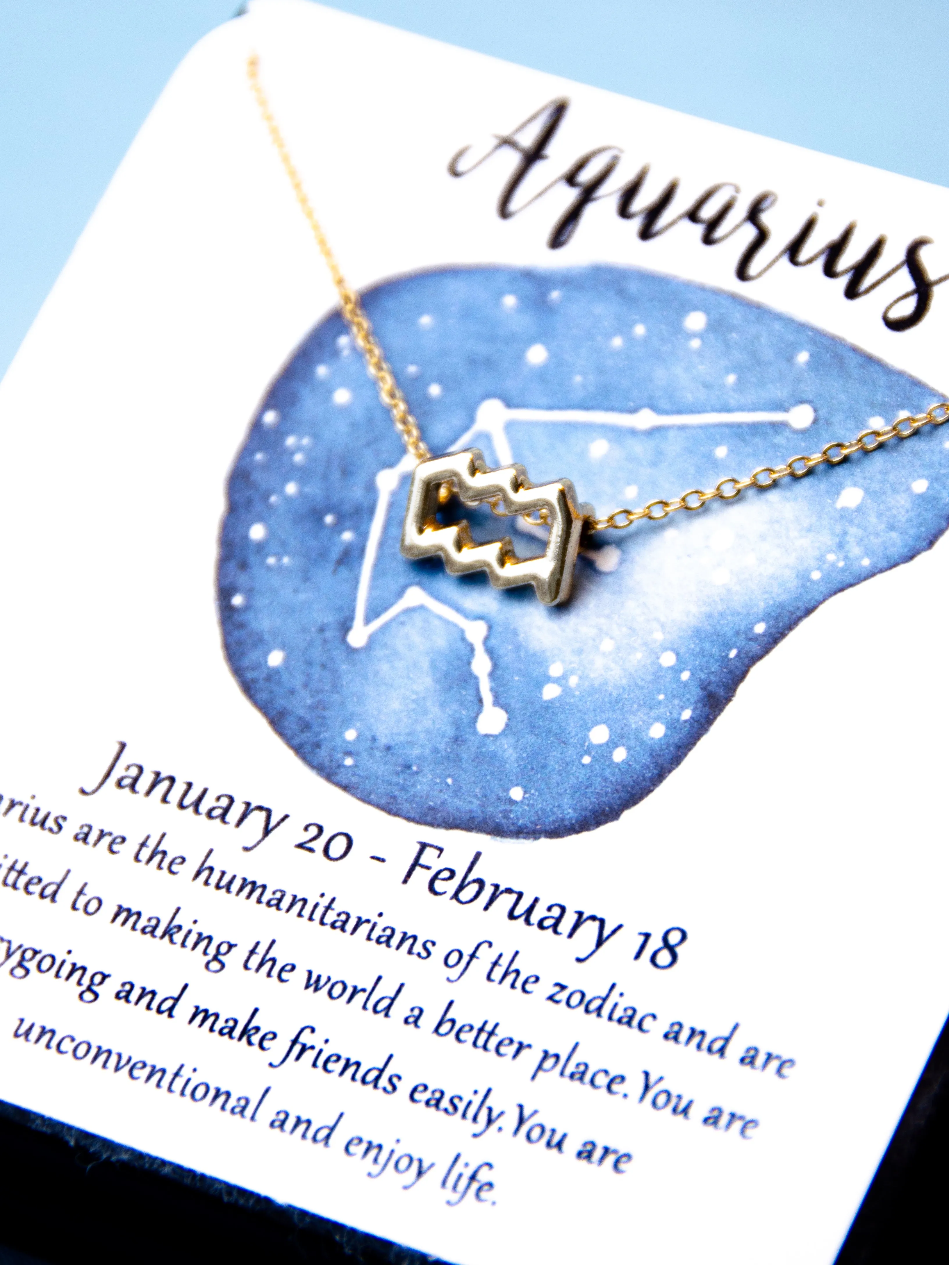 Zodiac Aquarius Astrological Necklace